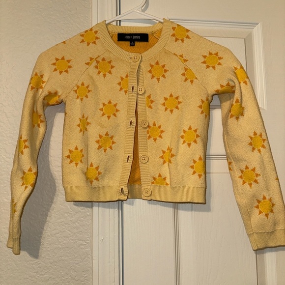 Chloe + Jasmine Yellow Sun Pattern Cardigan - Picture 2 of 6